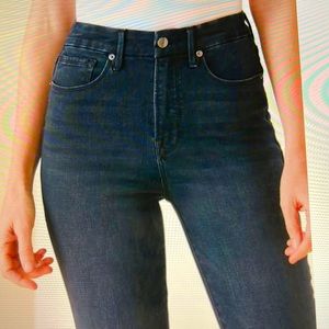Good American Jeans Good Waist Crop Raw Hem, Dark Blue 8/29